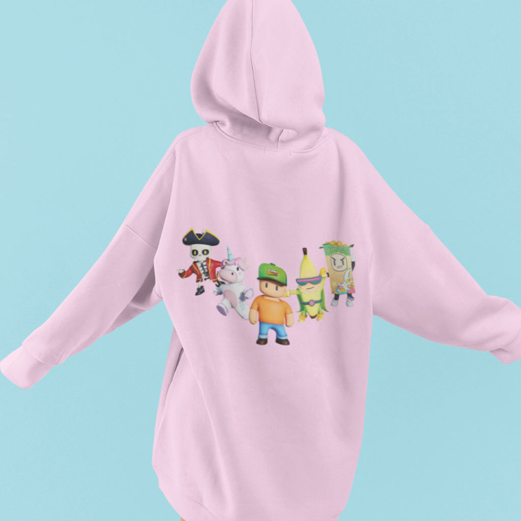 Stumble Guys Group Pose Pink Hoodie