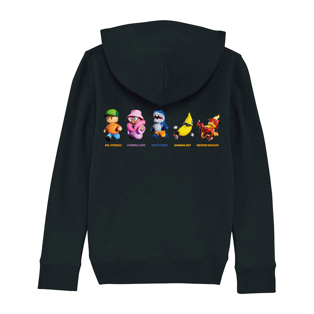 Stumble Guys in a Line Black Hoodie