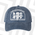 Load image into Gallery viewer, Blue cap with white stumble guys graphic and text on a white background
