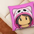 Load image into Gallery viewer, Mewomer pillow on a beige couch.
