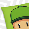 Load image into Gallery viewer, Mr. Stumble pillow on a white background
