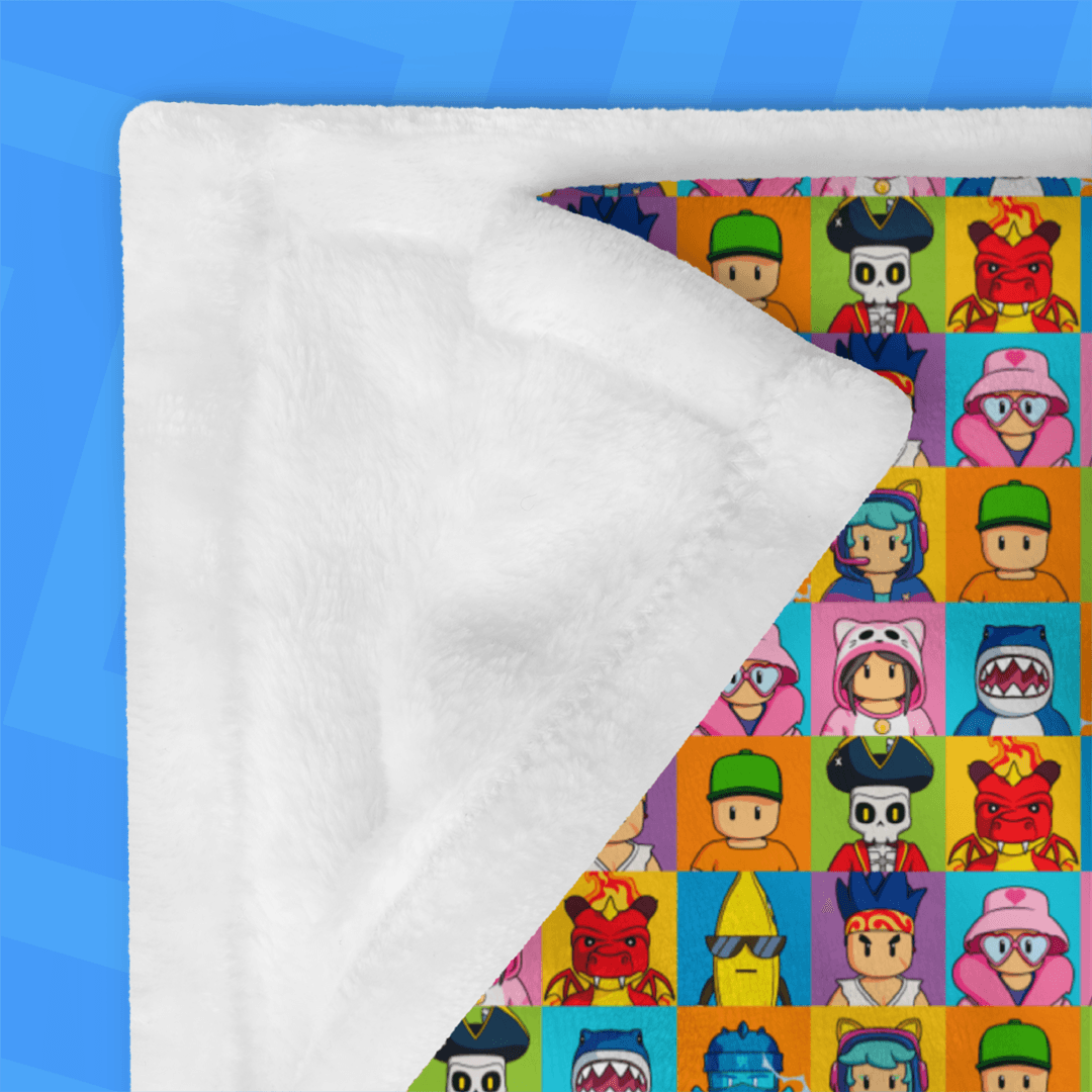 Stumble Blanket on blue background