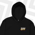 Load image into Gallery viewer, Black hoodie with 'Stumble Guys' logo on a white background
