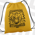Load image into Gallery viewer, Yellow drawstring bag with black text and Stumble Guys characters on a white background
