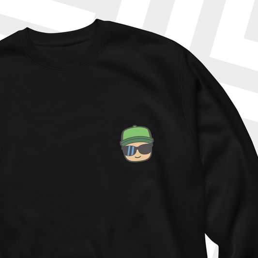 Black sewatshirt with 'Stumble Guys' graphic on a white background